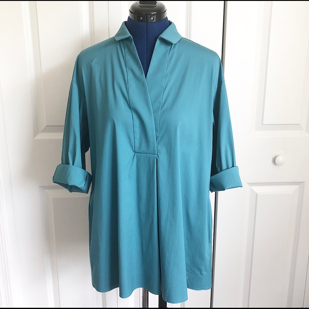 Layfayette 148 NY Stretch Cotton Blouse